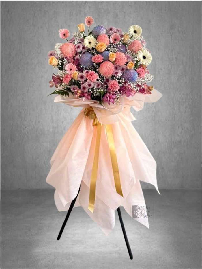 Congratulatory floral stand